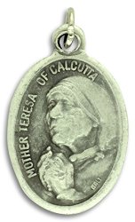Lot of 10 – Mother Teresa Pray for Us 1 Inch Medal Religious Medals Pendants Charms with Rings Catholic