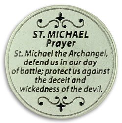 Lot of 3- Saint St. St Michael Prayer Pocket Token Charm Coin 1.2″ with Prayer