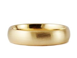 Men’s 14K YELLOW GOLD ROUND BRUSHED FINISH 6mm COMFORT FIT WEDDING BAND
