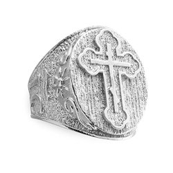 Men’s Bold 925 Sterling Silver Celtic Cross Trinity Knot Ring