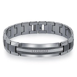Men’s Diamond Tungsten Carbide ID Bracelet (0.20 carats, H-I I2)