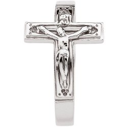 Mens Sterling Silver Crucifix Chastity Ring, Sizes 8, 9, 10, 11, 12