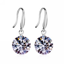 Merdia 925 Sterling Silver Earrings Shiny Cubic Zirconia Dangle [Jewelry]