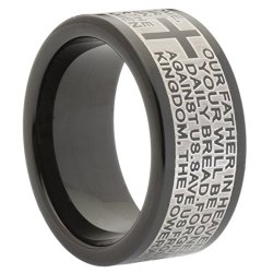 Most Unique Lord’s Prayer Ring. Black Cobalt Chrome by Gestalt Couture®. 10mm width.