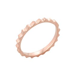 Stackable 10k Rose Gold Gear Cut Mid Finger Band Knuckle Ring
