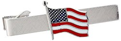 Status Men’s Tie Bar With American Flag In Center