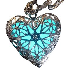 Steampunk Fairy Magical Fairy Glow in the Dark Necklace-aqua-sil