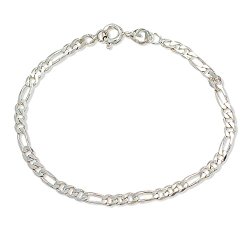 Traditional Figaro Chain Link Silver Plated Kids Children’s Boy Girl 5″
