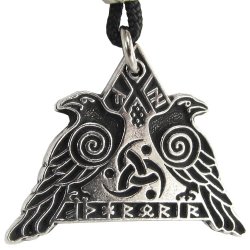 Valknut Raven Warrior Pendant Valkyrie Odin’s Huginn and Muninn Crow Jewelry