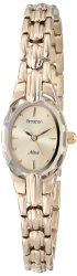 Armitron Women’s 75/3313CHGP Oval Faceted Wall-to-Wall Crystal Gold-Tone Bracelet Watch