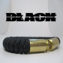 Black Paracord 40 Caliber Bullet Casing Bracelet