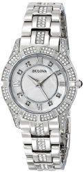 Bulova Women’s 96L116 Stainless Steel and Mother-of-Pearl Swarovski Crystal-Accented Watch