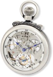 Charles-Hubert, Paris 3869-S Classic Collection Antiqued Finish Open Face Mechanical Pocket Watch