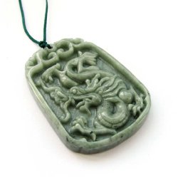 Chinese Jadeite Jade Dragon Amulet Pendant