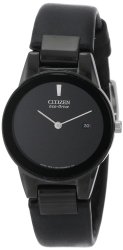 Citizen Women’s GA1055-06E  Eco-Drive “Axiom” Stainless Steel and Black Leather Watch
