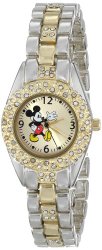 Disney Women’s MK2056 Mickey Mouse Gold Sunday Dial Two-Tone Bracelet Watch