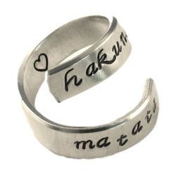 Hakuna Matata Ring – Adjustable Aluminum Wrap Ring with Stamped Heart