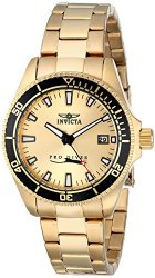 Invicta Women’s 15138SYB “Pro Diver” 18k Gold Ion-Plated Dive Watch