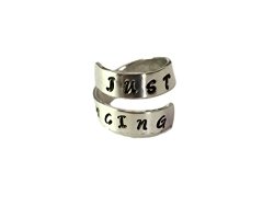JUST KEEP DANCING – Hand Stamped – Inspiration Ring – Best Friend Ring, dance, quote ring