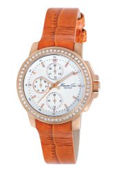 Kenneth Cole New York Women’s KC2803 Dress Sport White Multi-Function Dial Stone Rose Gold Watch
