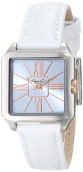 Kenneth Cole New York Women’s KC2848 Classic Square Case Rose Gold White Strap Watch