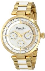 Kenneth Cole New York Women’s KC4988 Transparency Round Multi-Function Transparent Yellow Gold Bracelet Watch