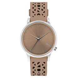 Komono KOM-W2650 Women’s Estelle Cutout Pink, Silver Leather Band with Pink Dial Watch