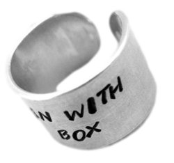 Madman with a Box – Doctor Who Jewelry, Hand Stamped Adjustable 1/2-inch Wide Aluminum Ring