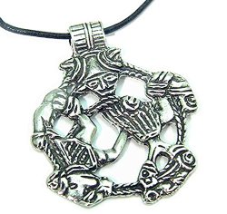 Necklace Pewter Pendant Loki Underworld Viking Norse Odin Mjollnir Pagan Wicca