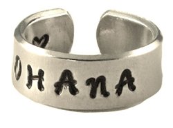 Personalized Ring – Ohana – Means Family in Hawaiian – Adjustable Hand Stamped Twist Hammered Aluminum