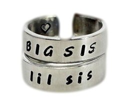 Sisters Ring Set, Big Sis Lil Sis Rings, Big Sister Little Sister Rings, Sister Gift Ring, Bestfriend Friendship Rings, Adjustable Ring