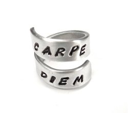 Stamp Carpe Diem – Seize the Day- Quote Ring- Affirmation Ring