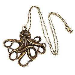 Steampunk Octopus Nautical Pirate Necklace Pendant Charm–comes in Free Gift Bag