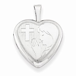 Sterling Silver 16mm Girls Communion Heart Locket, Best Quality Free Gift Box Satisfaction Guaranteed