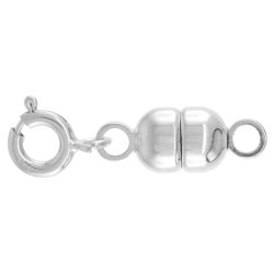 Sterling Silver 6 mm Magnetic Clasp Converter for Necklaces Italy, Large size