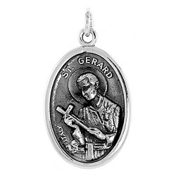 Sterling Silver St Gerard Medal, 1 inch