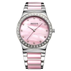 BERING Time Women’s Ceramic Collection Watch with Ceramic Link Band and scratch resistant sapphire crystal. Designed in Denmark. 32435-999