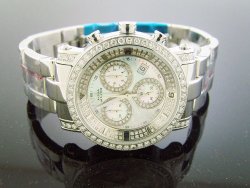 NEW! Aqua Master Unisex Power One-Row Diamond Watch with Diamond Dial, 3.00 ctw