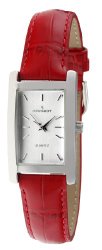 Peugeot Women’s 3008RD Silver-Tone Red Leather Strap Watch