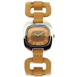 The Olivia Collection Analogue Girls Tan PU Fancy Strap Casual Watch E894