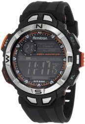 Armitron Sport Men’s 408233ORG Chronograph Multi-Function Orange Accented Black Resin Watch