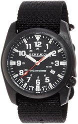 Bertucci Men’s 13500 A-5P Illuminated Black Dial Black Nylon Band Field Watch