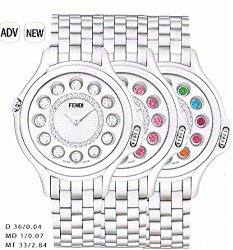 Fendi Women’s F107024000D2T05 Crazy Carats Analog Display Quartz Silver Dial Watch