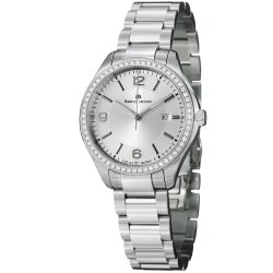 Maurice Lacroix Miros Ladies Silver Dial Stainless Steel Diamond Watch MI1014-SD502-130