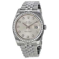 Rolex Datejust Automatic Silver Dial Diamond Stainless Steel Ladies Watch 116244SDJ