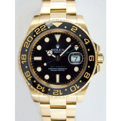 Rolex GMT Master II Yellow Gold Watch, Black Dial