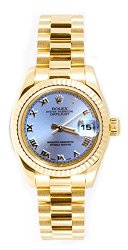 Rolex Ladys President New Style Heavy Band 18k Yellow Gold Model 179178 Fluted Bezel Silver Roman Dial