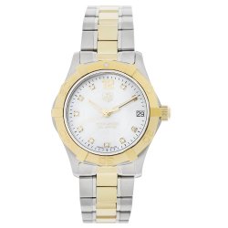 TAG Heuer Women’s WAF1320.BB0820 “Aquaracer” Stainless Steel, 18k Gold, and Diamond Watch