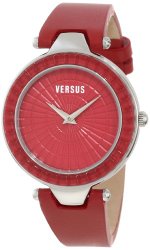 Versus by Versace Women’s 3C72200000 “Sertie” Stainless Steel Watch with Red Leather Band