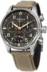 Alpina Startimer Pilot Chronograph Grey Dial Fabric Mens Watch AL-372BGR4S6